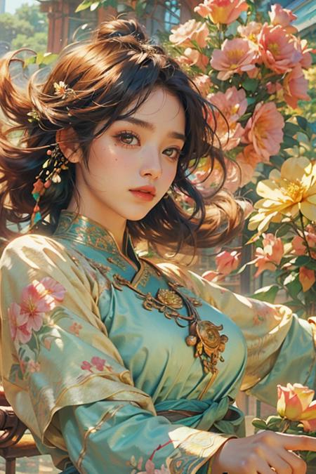 00447-2514900086-Best quality,masterpiece,ultra high res,(photorealistic_1.4),,solo,1girl,_,baihuaniang,Flowers,Flowers,Soft sunlight,Wind,Flying.png